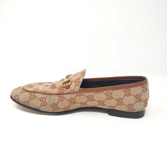 Gucci 38 Jordaan Supreme GG monogram logo canvas leather loafers - Picture 6 of 12